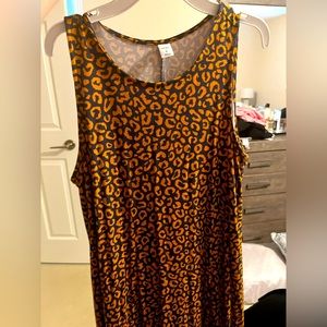 Orange and blue tank dress.